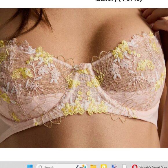 Victoria's Secret Dream Angels Wicked Wildflower Embroidery Unlined Bra 38D Set - Picture 3 of 16